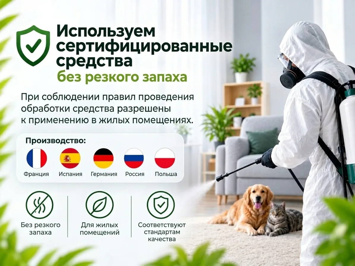 Мастер с оборудованием для обработки от насекомых